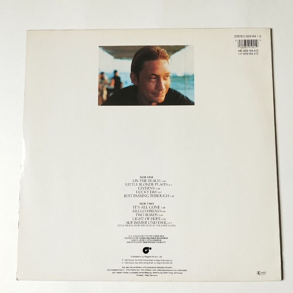 Винтажная виниловая пластинка LP Chris Rea On The Beach (Germany 1986) Lucky Day