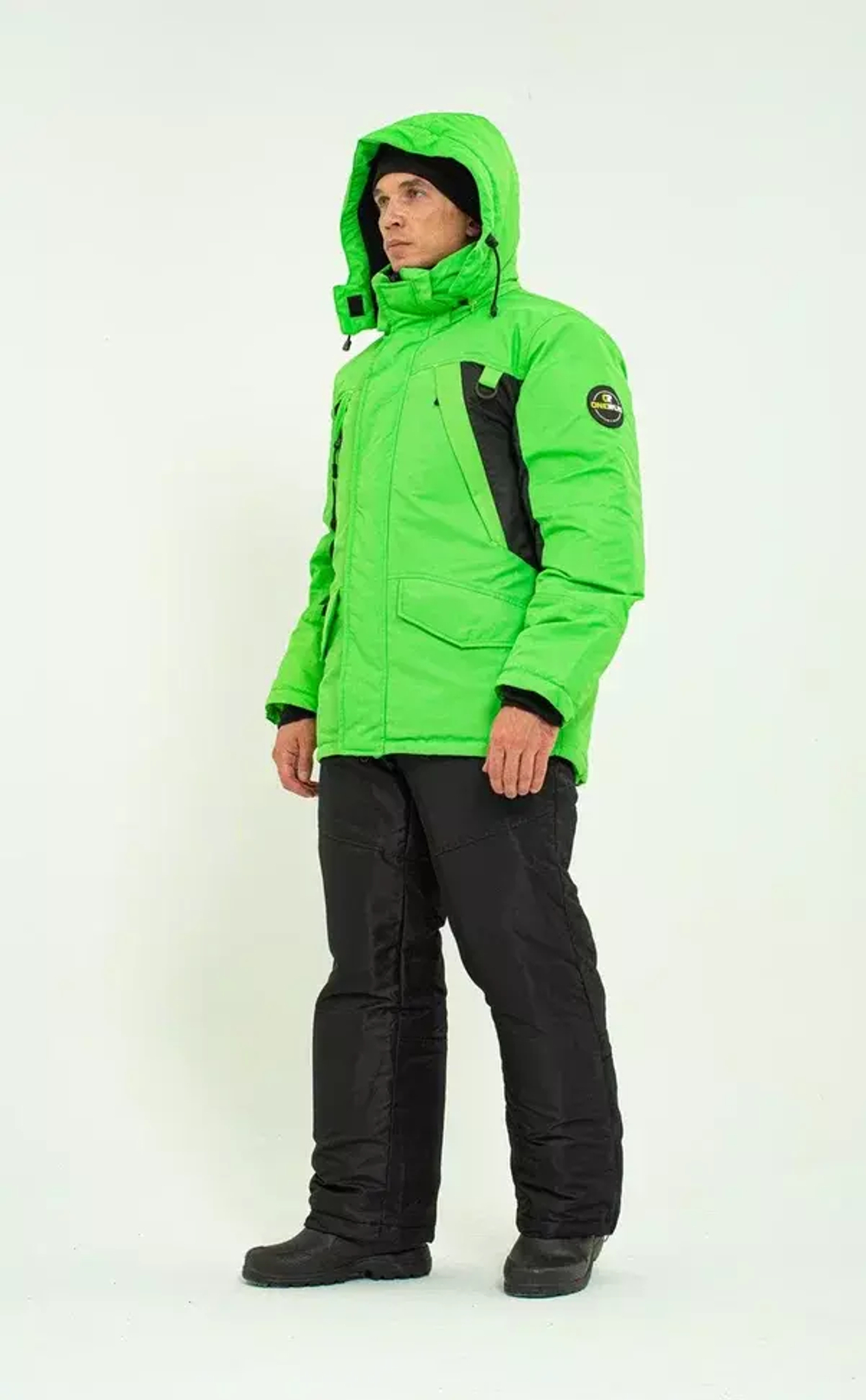 Зимний мужской костюм-поплавок ONERUS "Фишер -45" (Таслан) Зеленый/Черный