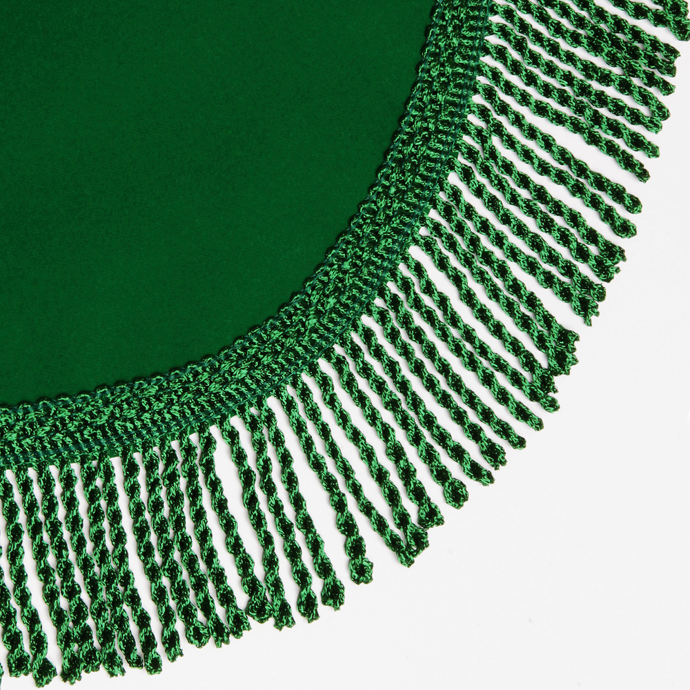 Покрывало на бильярдный стол Рим, 8 футов, зеленая бахрома, вельвет