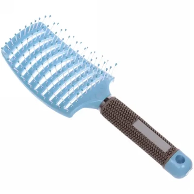 Расческа массажная «Olivia», вентиляционная, цвет голубой, 24*7,5см