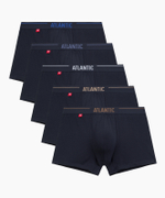 Мужские трусы шорты Atlantic, набор из 5 шт., хлопок, темно-синие, 5SMH-004