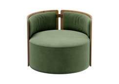 Кресло крутящееся Lagom 800 (зелено-голубой FiberGuard, натуральный дуб)