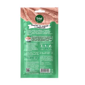Уценка! Срок 31.05.26/ Лакомство Triol SNACK BAR для кошек "Паштет из курицы с макрелью", 40г