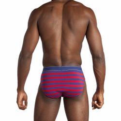 Мужские трусы брифы в красно-синюю полоску Sergio Dallini SG2935-2