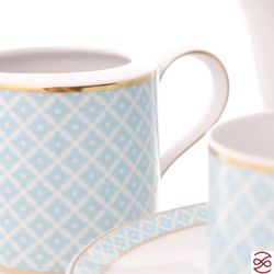 Чайный сервиз Falkenporzellan Corvara AERO BLUE-GOLD 6 персон 17 предметов