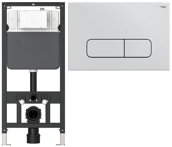 Комплект инсталляции Рехау NOVAFLOW с панелью смыва NOVA ELLIPSE 001 овальной, белый, глянцевый
