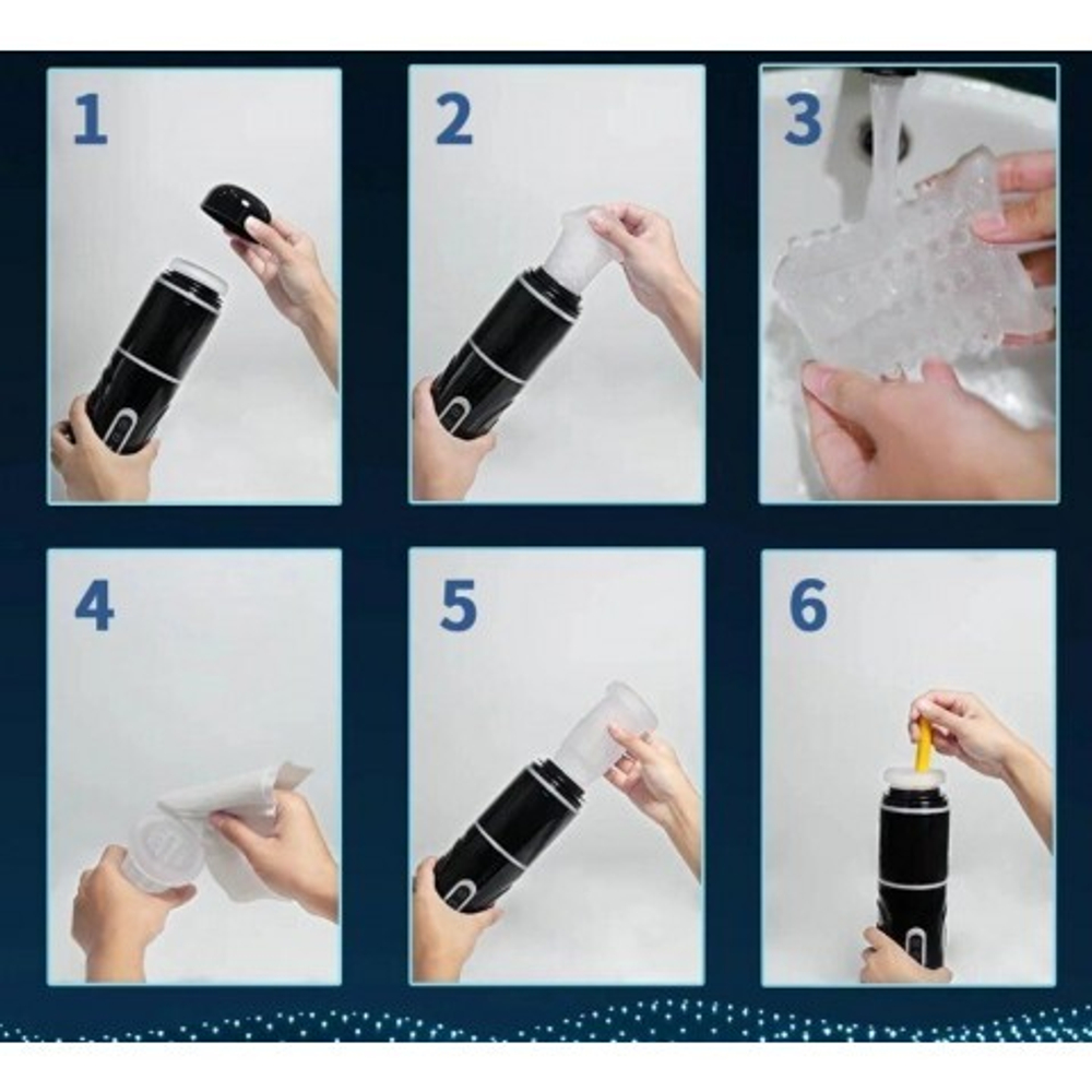 Автоматический мастурбатор с фрикцией и функцией вращения на подставке