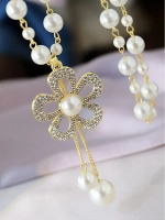 Длинное ожерелье с искусственным жемчугом бусы с подвеской