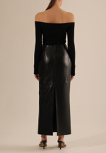 Юбка эко-кожа макси