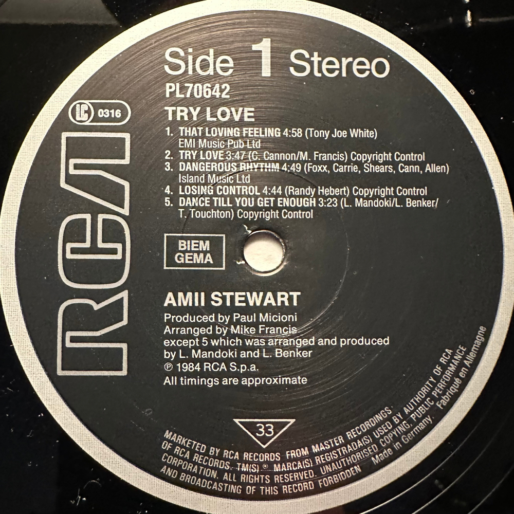 Amii Stewart - Try Love (Германия 1985г.)