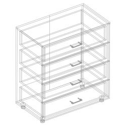 Комод с 4 ящиками МС "Сандра" (Белый лофт)