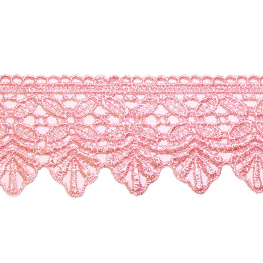 Кружево плетеное, ш. 5,9 см, розовый
