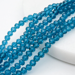 Бусины стекло, цвет морская волна, размер 4,3*4 мм, цена за нить 38 см