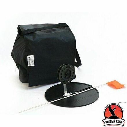 Набор жерлиц оснащ. с алюм. стойкой d-210 мм, катушка 75 мм, груз конус 7г, леска L-10 м, d-0,4 мм, поводок 1х7-12кг, кр.-тройник №4, в сумке (10 шт.)