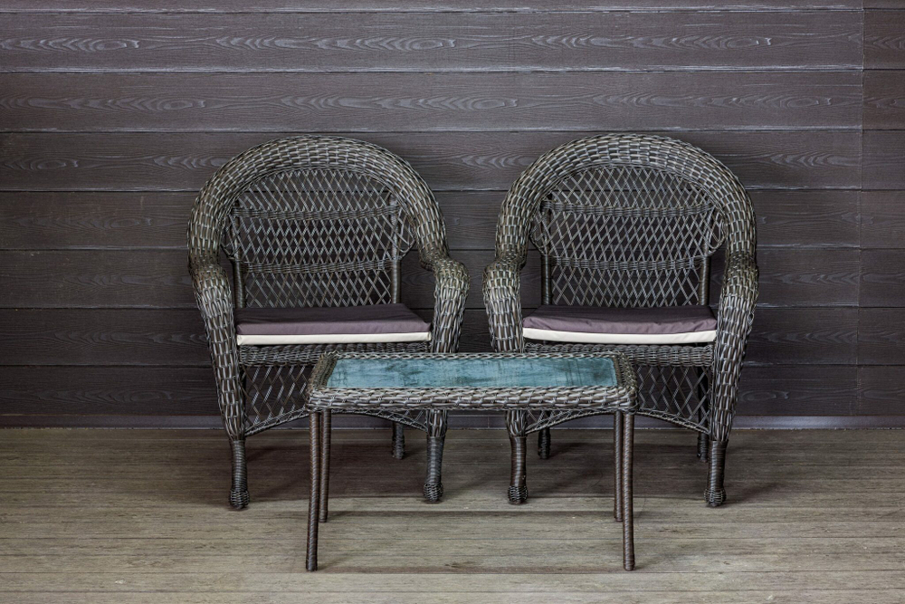 Садовый комплект из искусственного ротанга Мэдисон НЬЮ (Medison NEW) Balcony set с прямоугольным столиком с подушками на сиденье