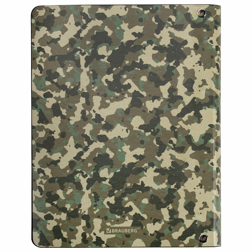 Тетрадь на кольцах А5 (180х220 мм) 80 листов под кожу клетка BRAUBERG VISTA Military (2 штуки в упаковке)