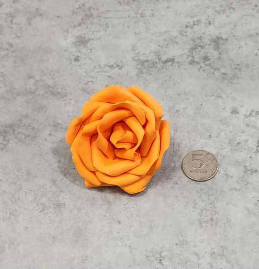 Цветы из латекса (фоамарина) бело-красный 4.5 см, набор 5 штук