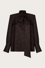 БЛУЗА ИЗ ЖАККАРДОВОГО ШЕЛКА С ПРИНТОМ