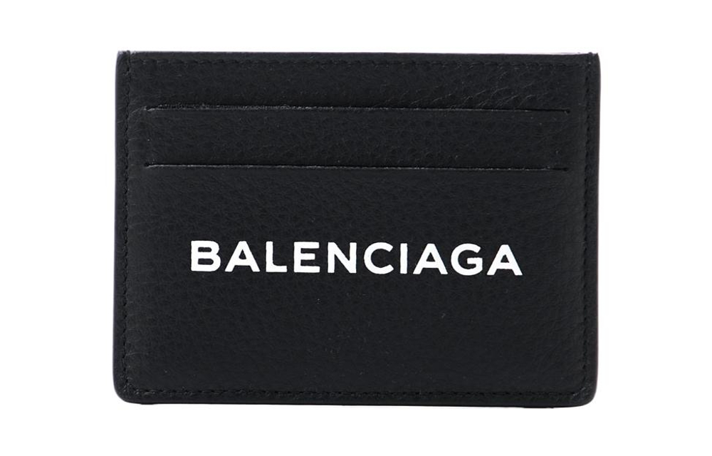 Balenciaga Cow Leather Card Holder Men"s Black
