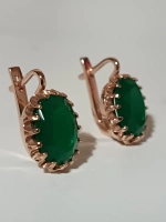 Серьги бижутерные "Новогодний изумруд"