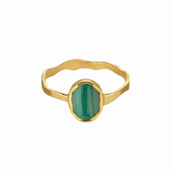 кольцо с малахитом