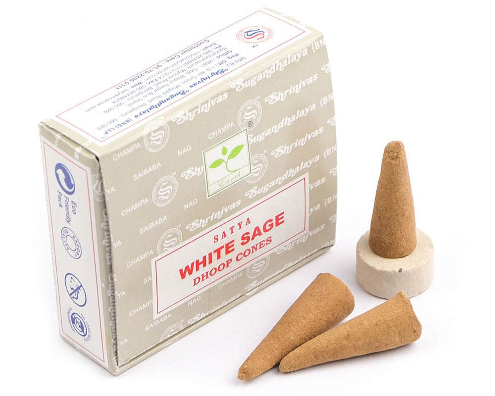 SATYA White Sage Ароматические чайные свечи Белый Шалфей 14г x 12