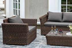 "Капучино" лаунж-зона из искусственного ротанга, цвет коричневый