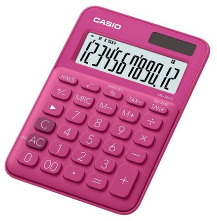 Калькулятор  12 разр. CASIO настольный, красный MS-20UC-RD