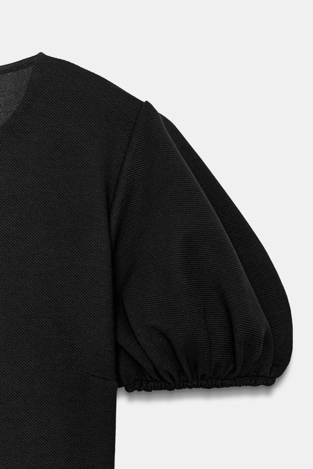 ZARA ТОП С ОБЪЕМНЫМИ РУКАВАМИ, ЧЕРНЫЙ