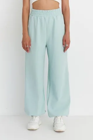 Джоггеры оверсайз из рифленого хлопка цвета мята