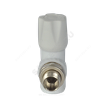 Клапан (вентиль) PP-R запорный белый Дн 20х1/2" Ру25 НР угловой для радиатора VALFEX 1014720012