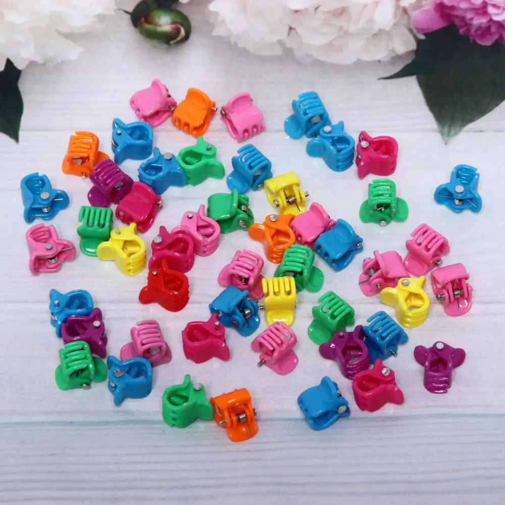 Заколка-краб для волос детские в пакете 50шт «Collection Boom - Классика», цвет микс, 1см