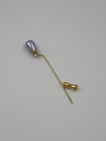 Брошь булавка с фиолетовой бусиной