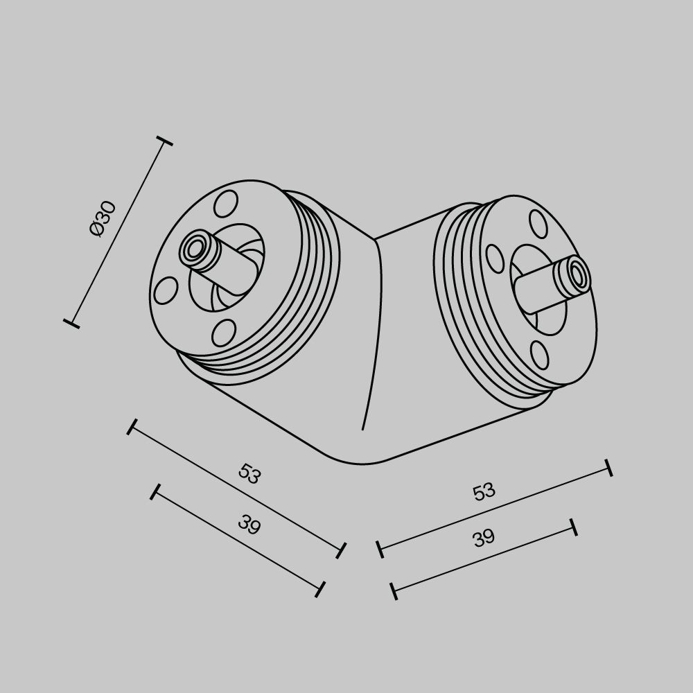 Угловой коннектор для системы без ввода питания Maytoni   CA014CL-B