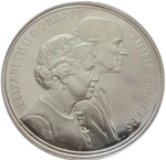5 фунтов. Принц Филипп и королева Елизавета II. Великобритания. 1997 год