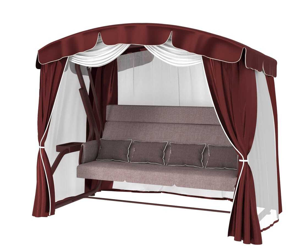 Садовые качели Redford «Бригантина Люкс Бордо» с москитной сеткой