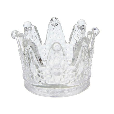 Подсвечник тм LADECOR "Корона" стеклянный, 6х6x5 см
