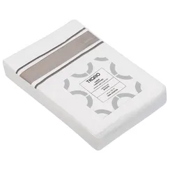 Набор из двух наволочек из сатина белого цвета с серым кантом Essential, 70х70 см