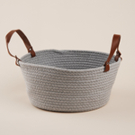 Корзина для хранения ручного плетения, хлопок 33х33х16 см, цвет серый