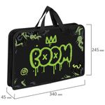 Папка на молнии с ручками ЮНЛАНДИЯ А4, 1 отделение, пластик, ширина 45 мм, "Boom", 272151