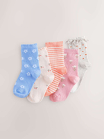 Носки хлопковые для девочки Next E99-474, 5 шт., Розовый, Голубой, Серый