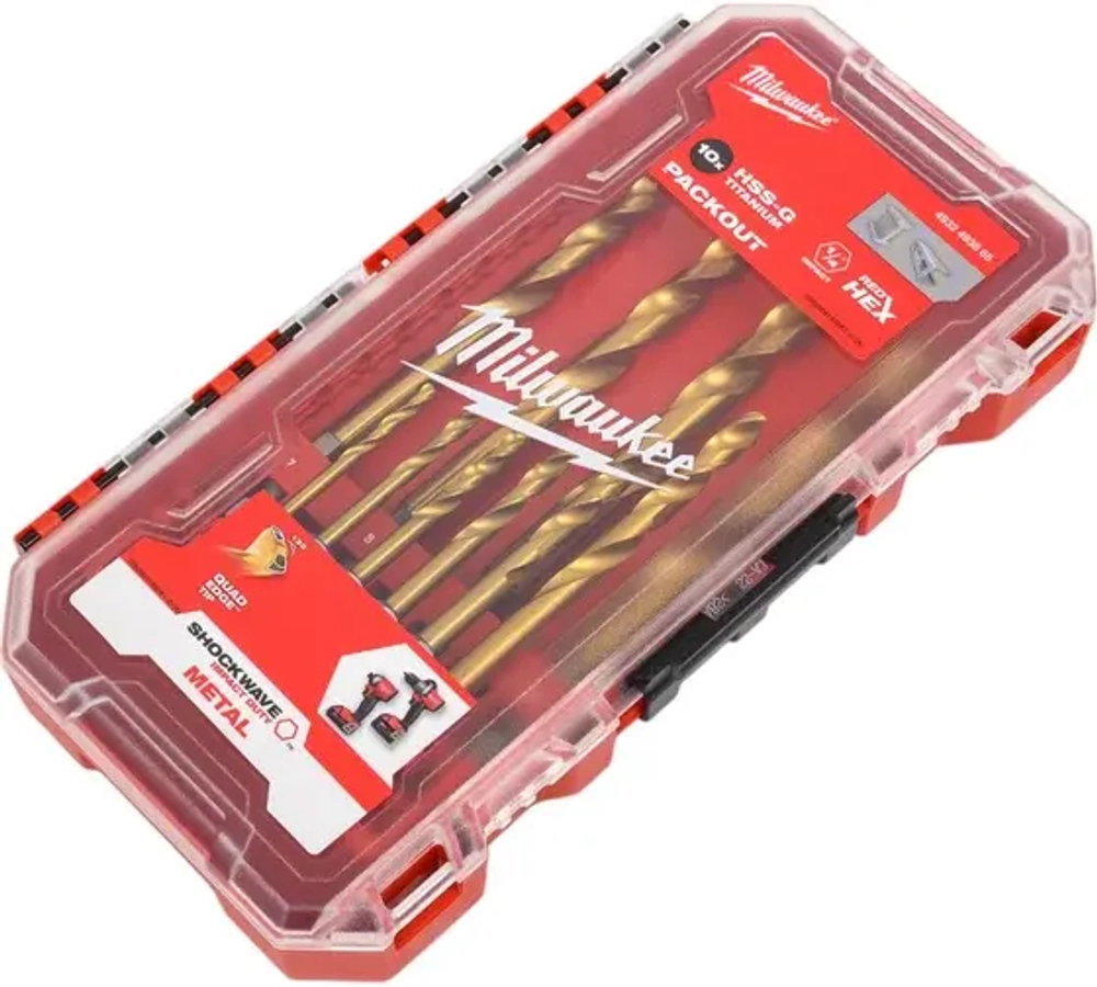 Сверла по металлу RedHEX™ HSS-TiN набор 10ед. (3-10мм) GEN II