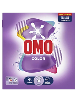 Стиральный порошок Omo Color 1,26 кг, 36 стирок, специально разработанный для цветной одежды и текстиля, эффективно отстирывает цветное белье и придает блеск, универсальный