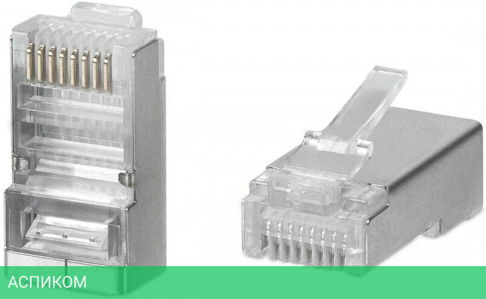 Коннектор WRline RJ45 100шт в упаковке прозрачный (WR-8P8C-5E-SH)