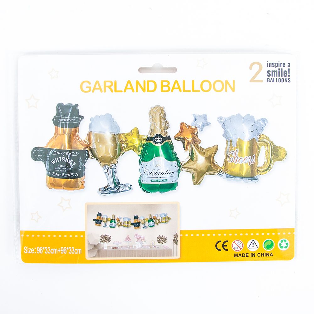 Гирлянда (38''/97 см) Фигура, Напитки, Ассорти, 2 шт. в упак.