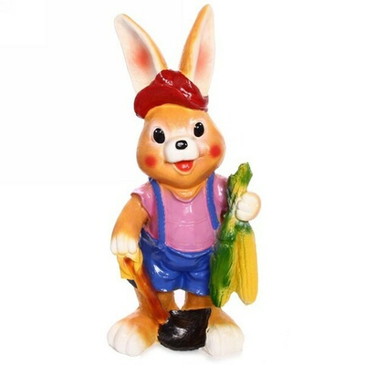 Фигура из гипса «Заяц с кукурузой» 68см