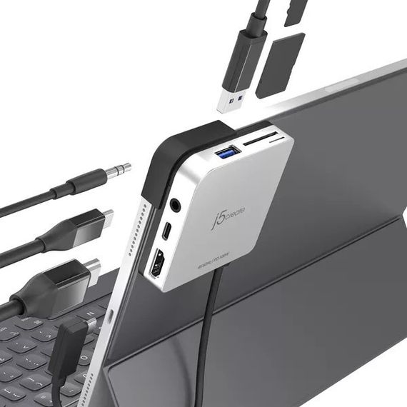 Док-станция j5create USB-C 6 в 1 Hub для iPad Pro (JCD612-1R)
