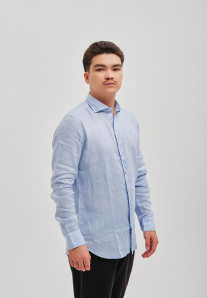 Рубашка мужская Лен LIGHT BLUE