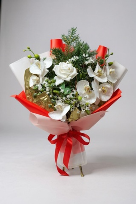 Форма № 2. Прозрачная матовая пленка + красная пленка с золотым тишью