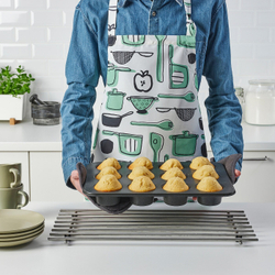 IKEA MÅNTAGG  (ИКЕА МÅНТАГГ)  -  Форма для кексов, антипригарное покрытие темно-серого цвета, 38x27 см